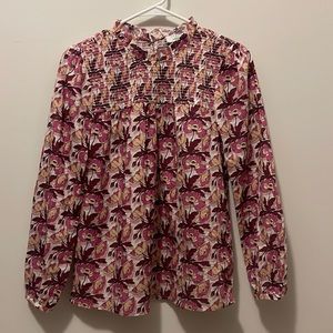 J. Crew (made with Liberty fabric) top. Back button detail. 100% cotton.